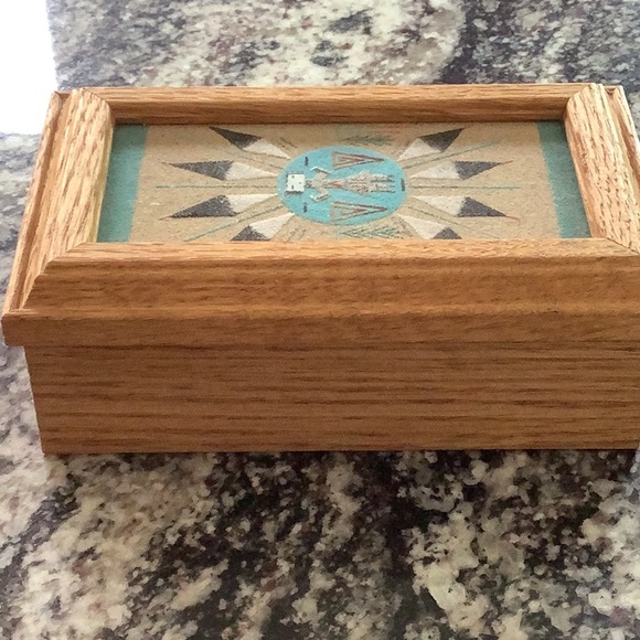 Navajo Sand Painting Covered Box - Picture 3 of 10